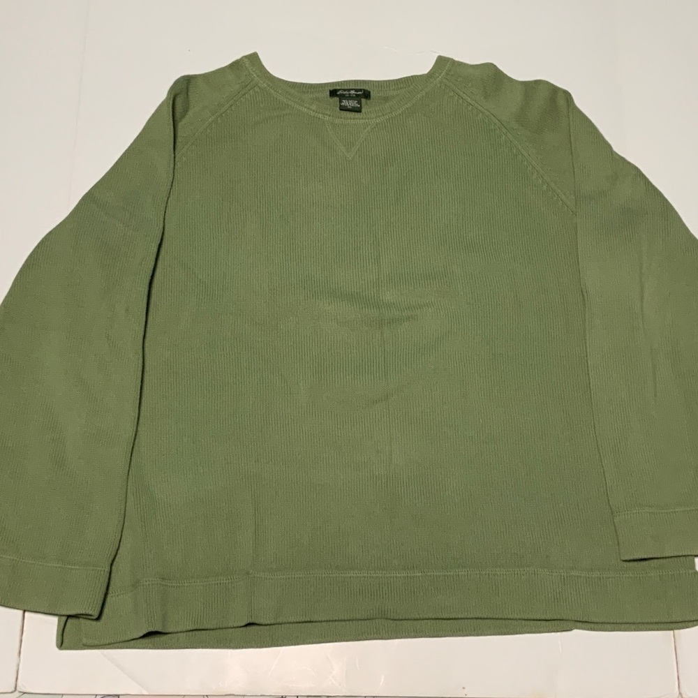 Eddie Bauer Men's Olive Crewneck Sweater